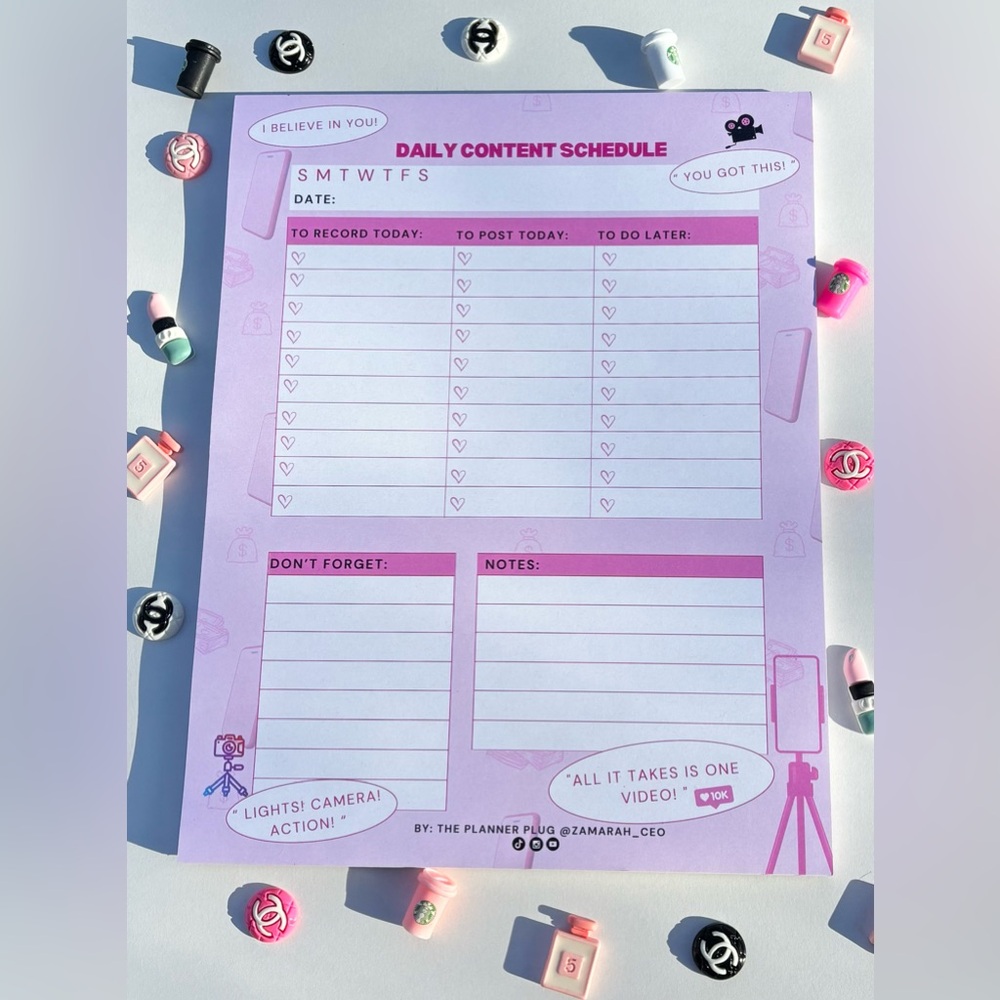 Daily Content Schedule Planner